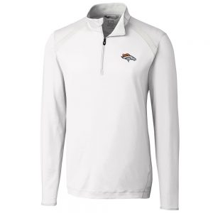 Cutter & Buck Denver Broncos White Williams Quarter-Zip Pullover Jacket
